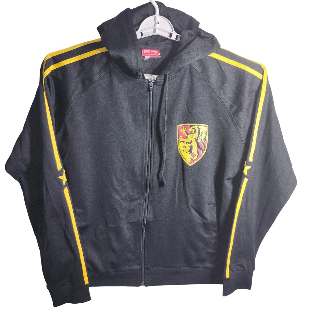 Harry Potter Hogwarts Crest Zip Hoodie Jacket Mens Athletic Track Style XL *READ